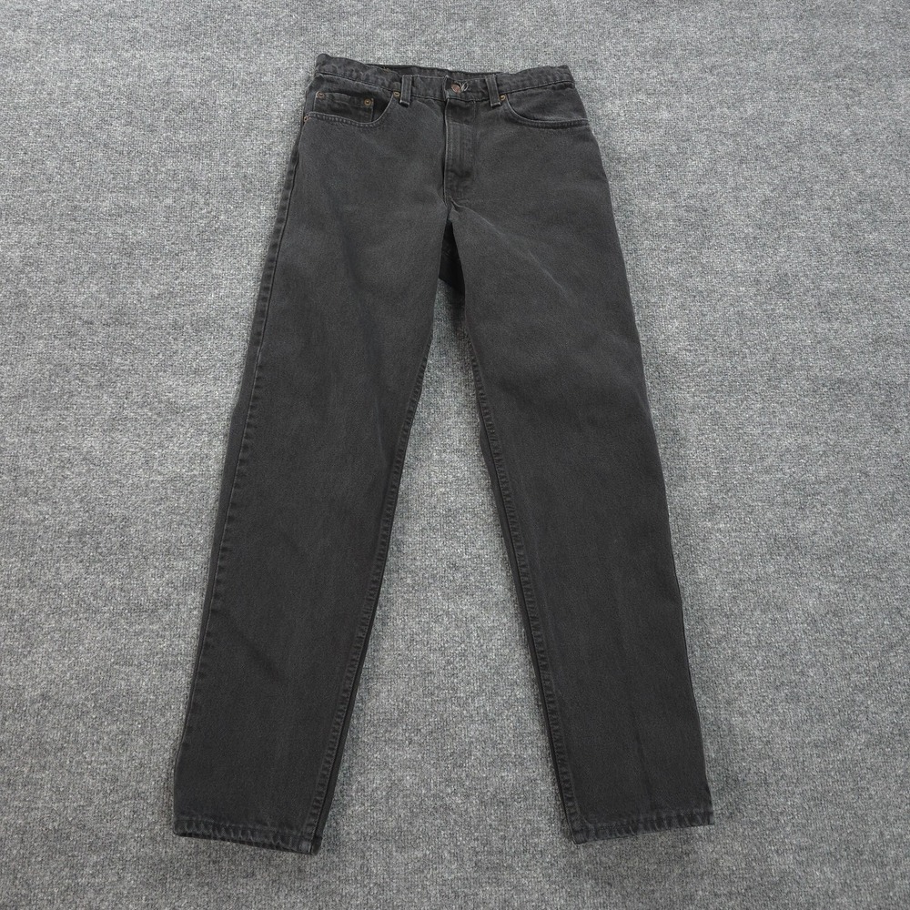 VINTAGE Levis Jeans Mens 30x33 Black Denim 550 Relaxed Taper Grunge Work 90s USA